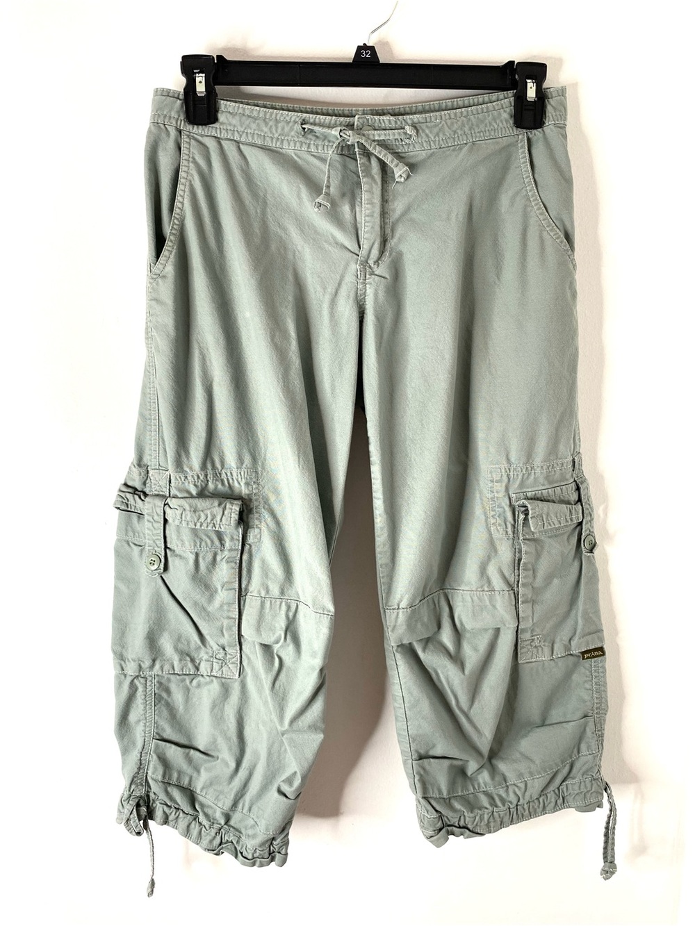 Prana Sage Green Cargo Crop Pants Convertible Hiking Utility Boho Outdoor